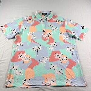 Bad Birdie Golf Shirt Mens XL Geometric Polo Stretch Performance Wicking